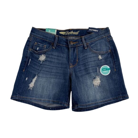 Y2K Old Navy Shorts Women's Size 0 Boyfriend Distressed Mid Rise Casual Summer - Picture 1 of 8